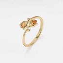 Citrine Tulip Bypass Ring-4
