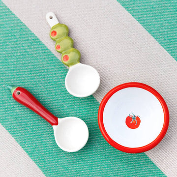 Tomato Green Enamel Dip Dish - 0