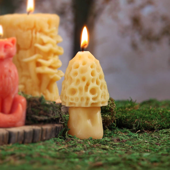 Mushroom Beeswax Candles