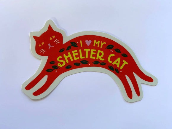 I Love My Shelter Cat Sticker