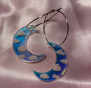 Iridescent Acrylic Cloudy Moon Hoops-2
