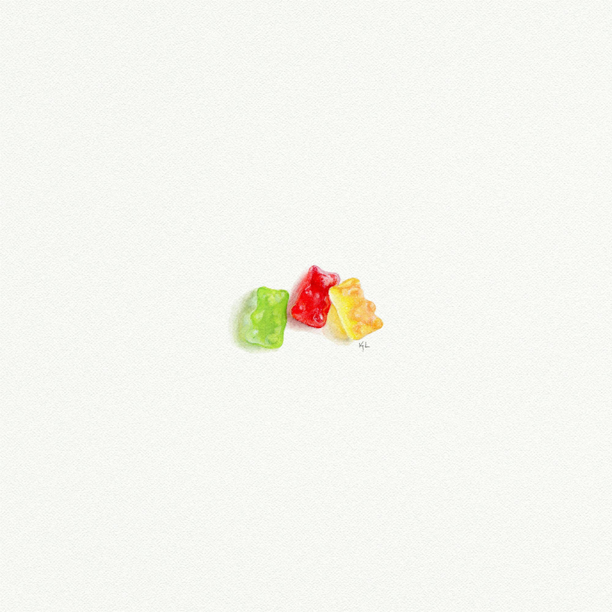 Gummy Bears Mini Watercolor Art Print