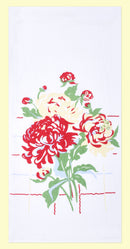 Peonies Retro Flour Sack Kitchen Tea Towel-1