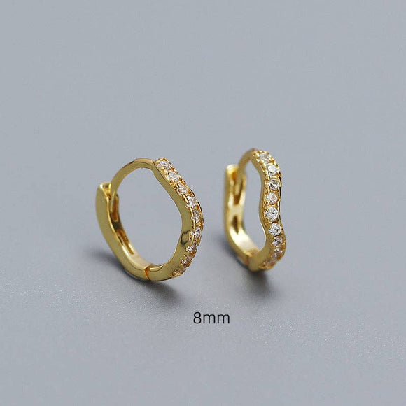 Dainty Sea Wave Hoop Earrings