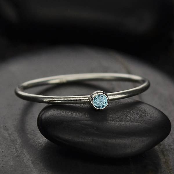 Birthstone Sterling Silver Rings