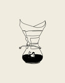"Pour Over Coffee & Mermaid" Minimal Art Print-3