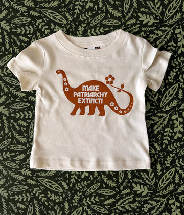 Make Patriarchy Extinct Little Kids Dino Tee - 0
