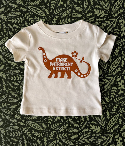Make Patriarchy Extinct Little Kids Dino Tee - 0