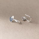 Dainty Blue Ginkgo Leaf Hook Earrings-4