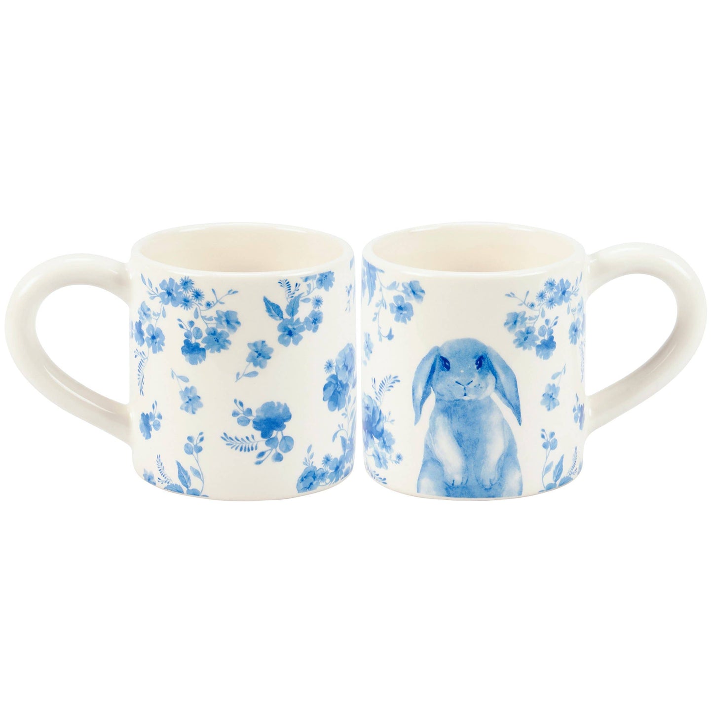 Blue Floral Rabbit Mug