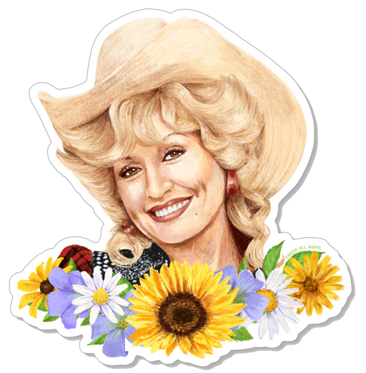 Dolly Parton Flowers Sticker