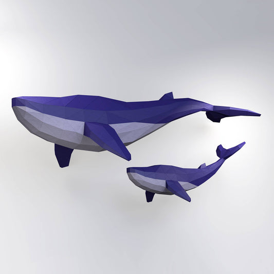 Whale 3D PaperCraft Wall Art Kit