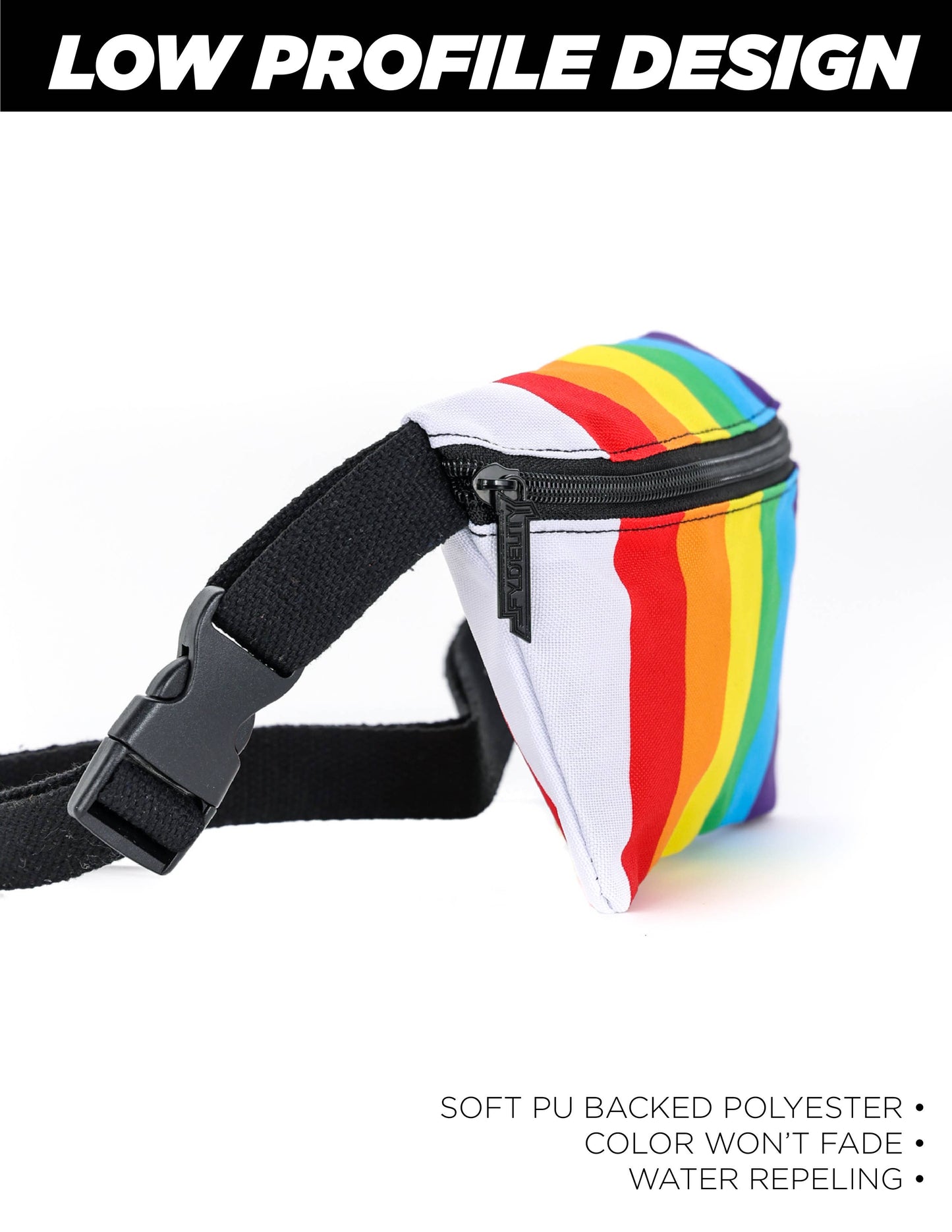 Rainbow Stripe Slim Fanny Pack