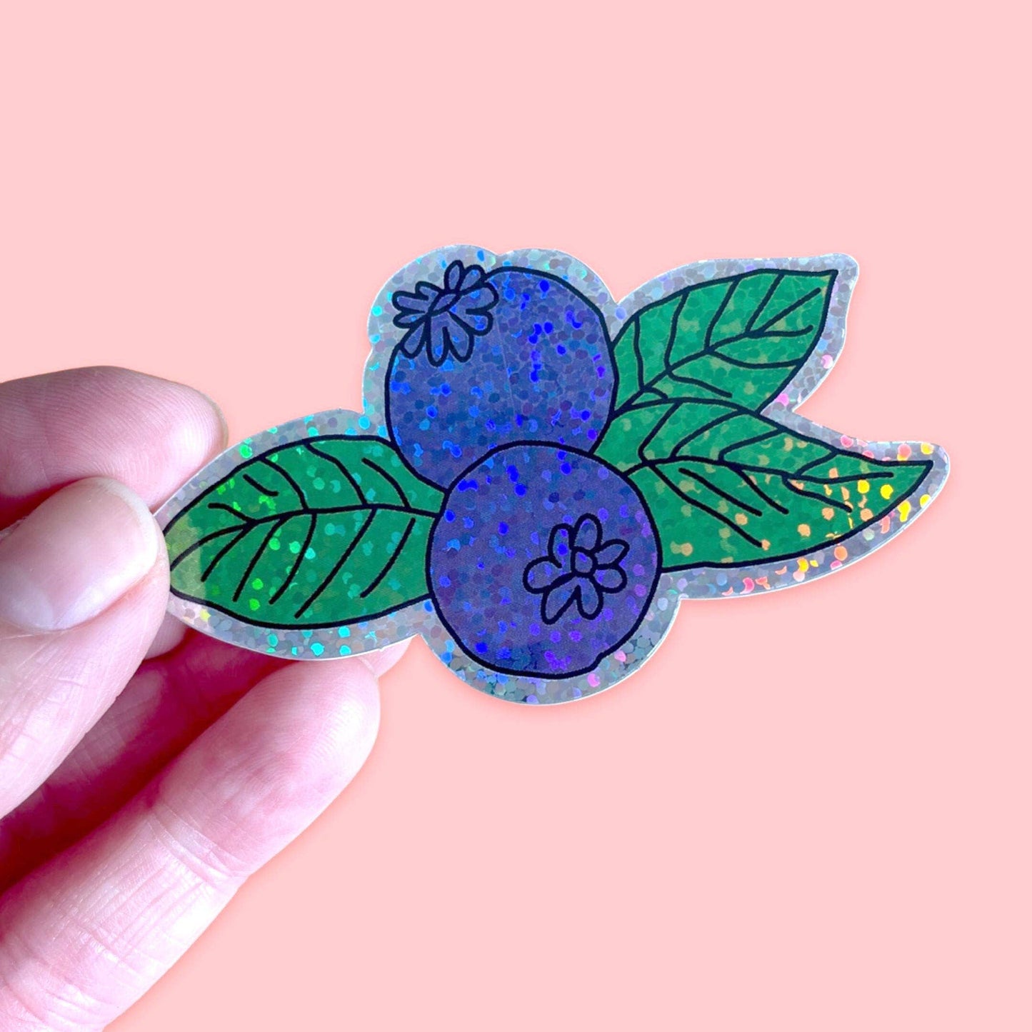 Blueberries Glitter Sticker
