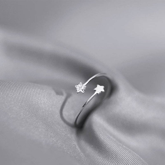 Dainty Double Star Ring