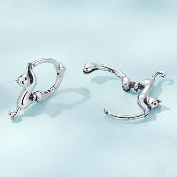 Cat Hoop Earrings