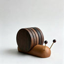 Snail Mini Wooden Coaster Set-2
