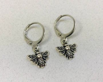 Dainty Tiny Bee Earrings - 0
