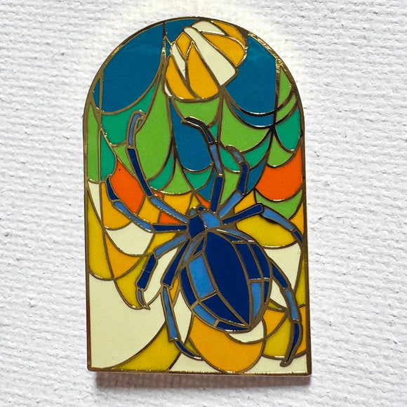Stained Glass Spider Pin