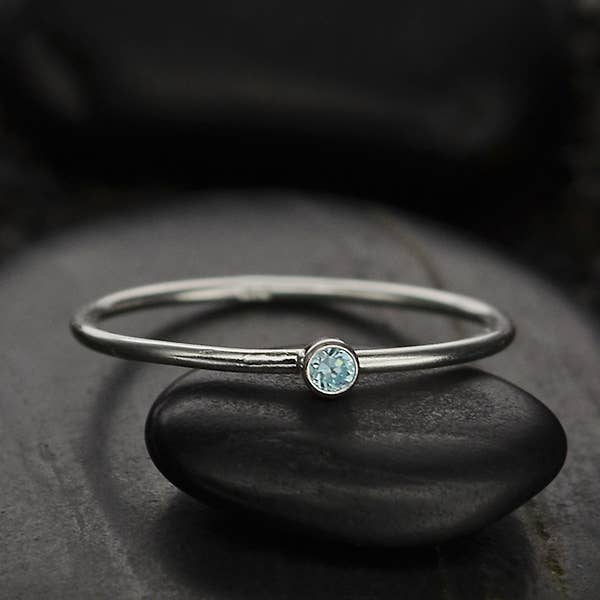 Birthstone Sterling Silver Rings