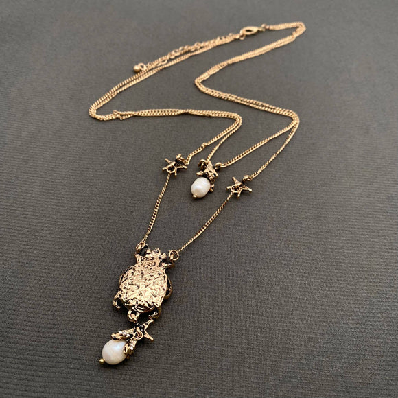 Beetle Double Chain Necklace
