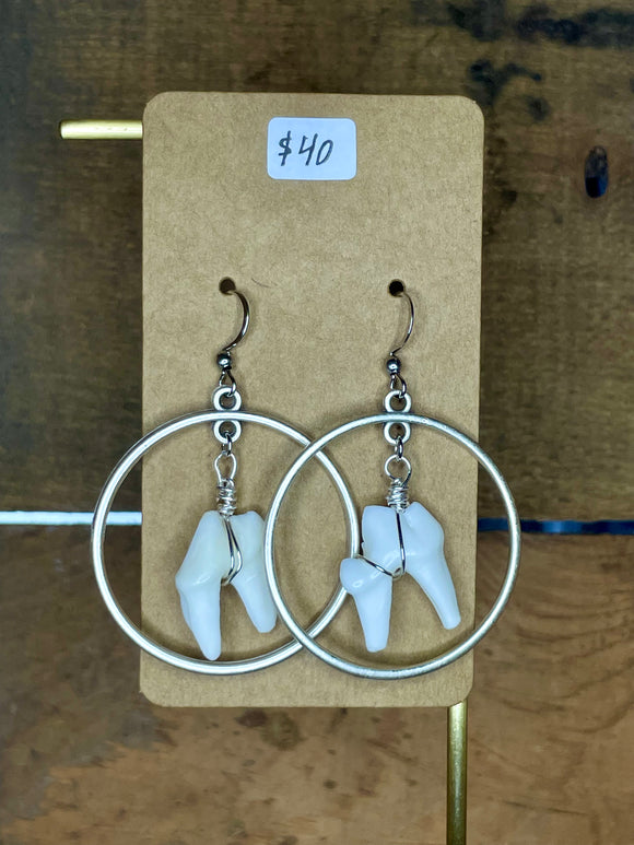 Coyote Teeth in Hoops Earrings