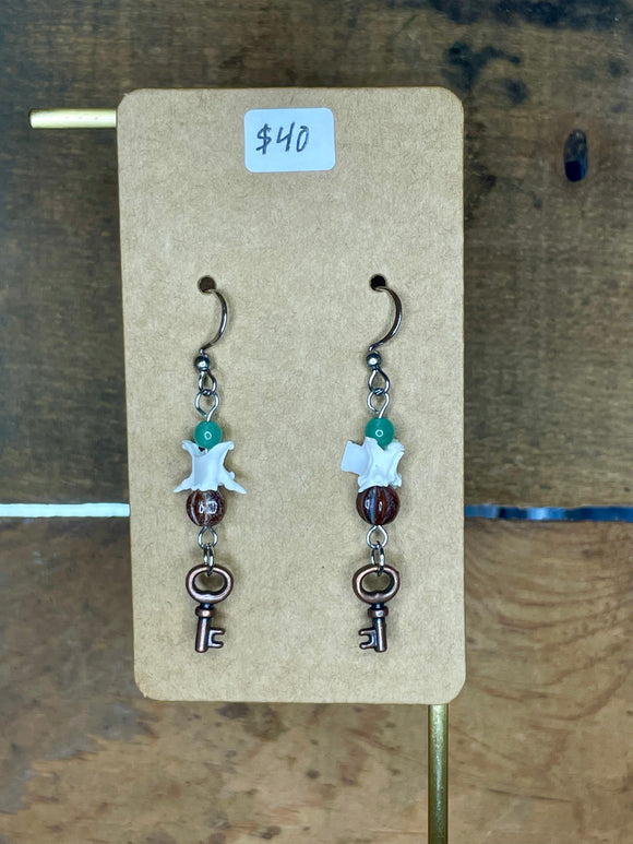 Snake Vertebrae Keys Earrings
