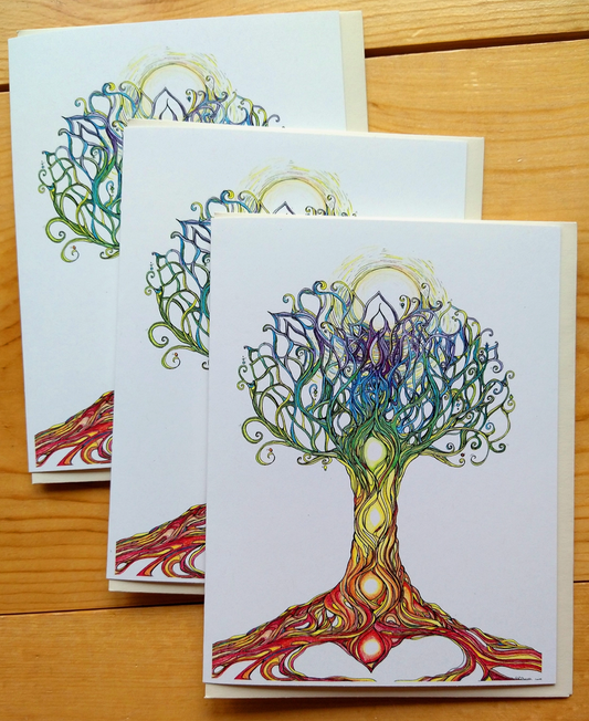 Chakra Tree Print Greeting Card