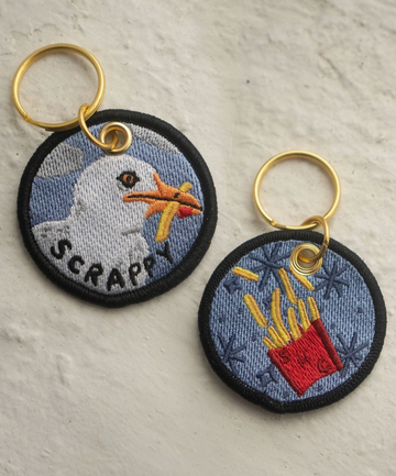 Scrappy Gull Embroidered Keychain