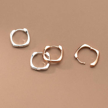 Minimalist Square Cuff Hoop Earrings