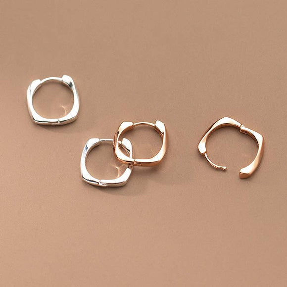 Minimalist Square Cuff Hoop Earrings
