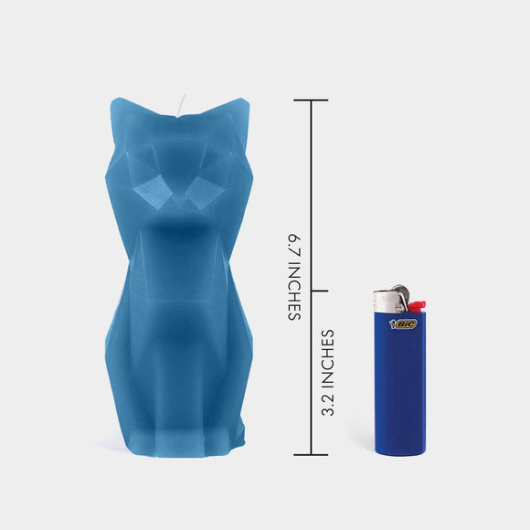 PyroPet Kisa Cat Skeleton Candle - Blue