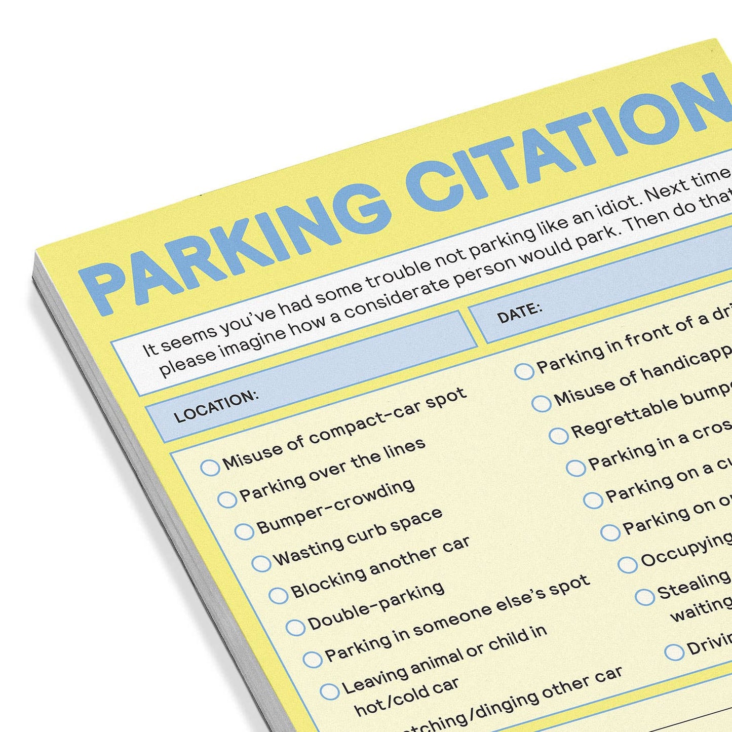 Parking Citation Nifty Note Pad