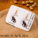 Sleepy Cat Moon Earrings-3