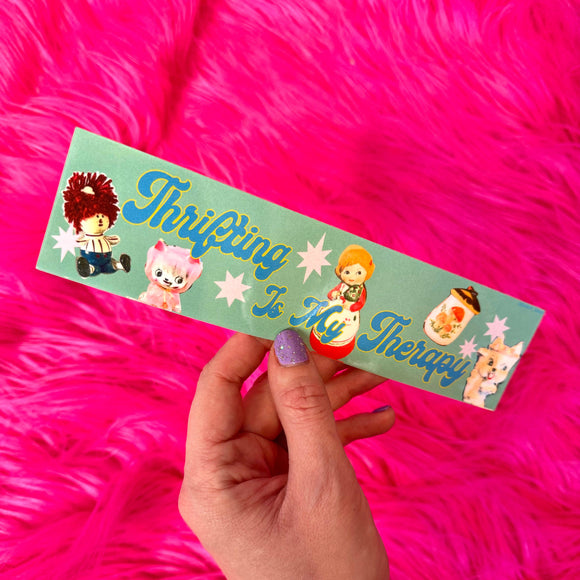 Thrifting Is My Therapy Bumper Sticker