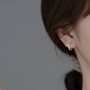 Minimalist Square Cuff Hoop Earrings-3