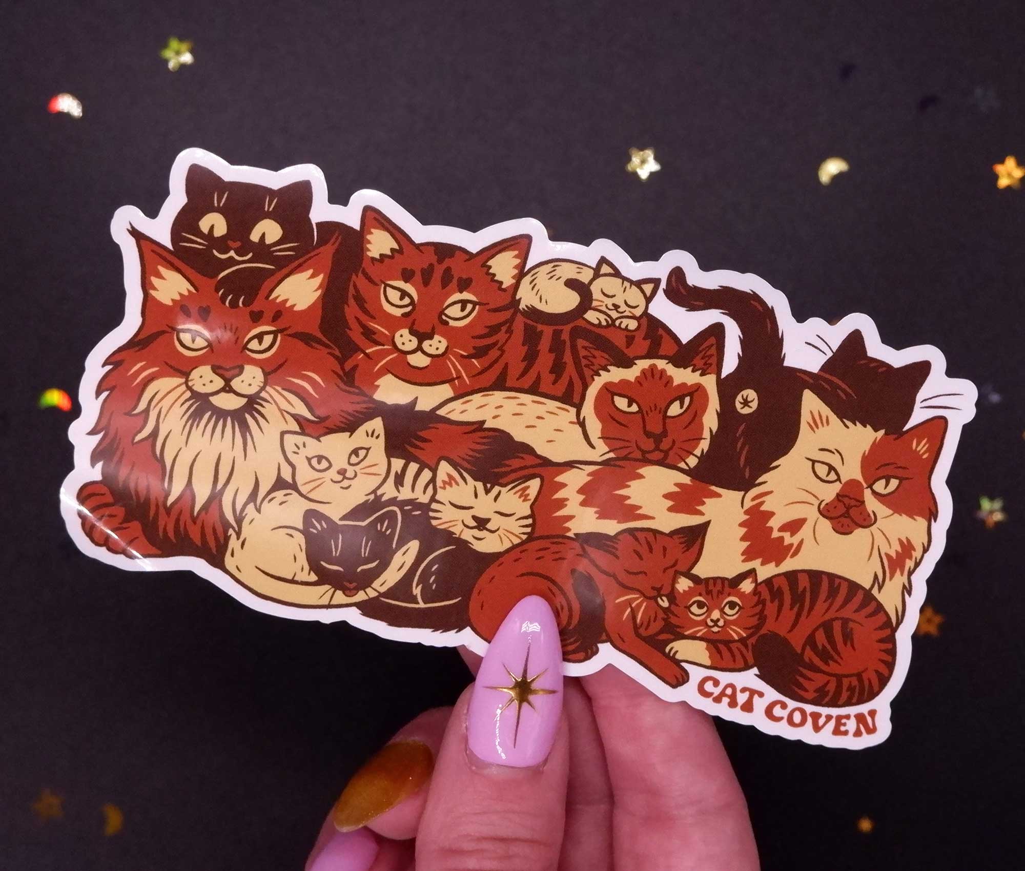 Clutter of Cats Sticker