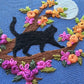 Black Cat & Full Moon Mini Embroidery Kit