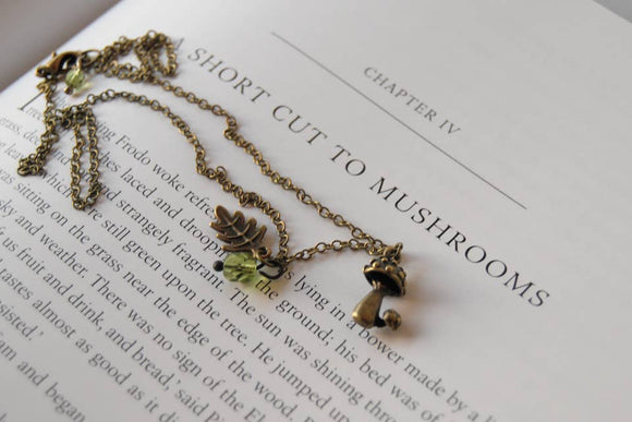 Toadstool Mushroom Charm Necklace