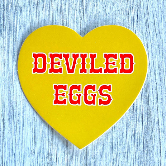 Deviled Eggs Heart Sticker