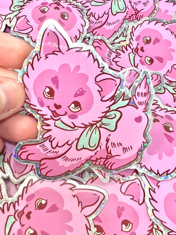 Vintage Valentine Kitten Sticker