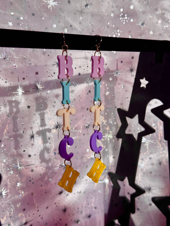 Favorite Word Bitch Statement Earrings