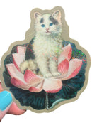 Lotus Cat Sticker-1