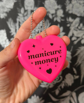 Manicure Money Rubber Heart Coin Purse - 0