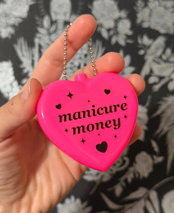 Manicure Money Rubber Heart Coin Purse