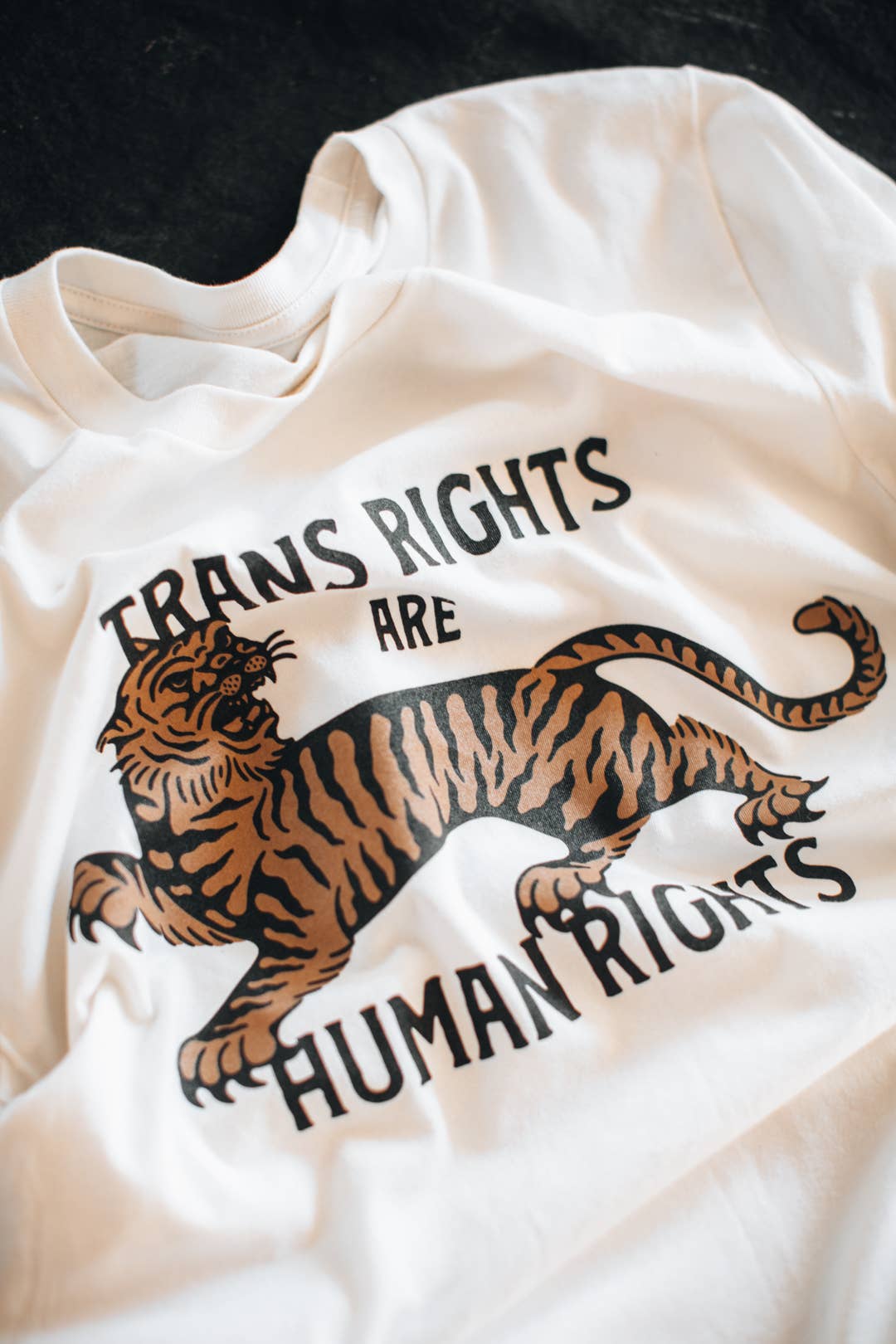 Trans Rights are Human Rights Tiger Tee - Natural White