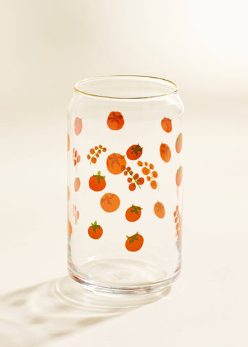 Tomato Gold Rimmed Soda Can Glass - 0