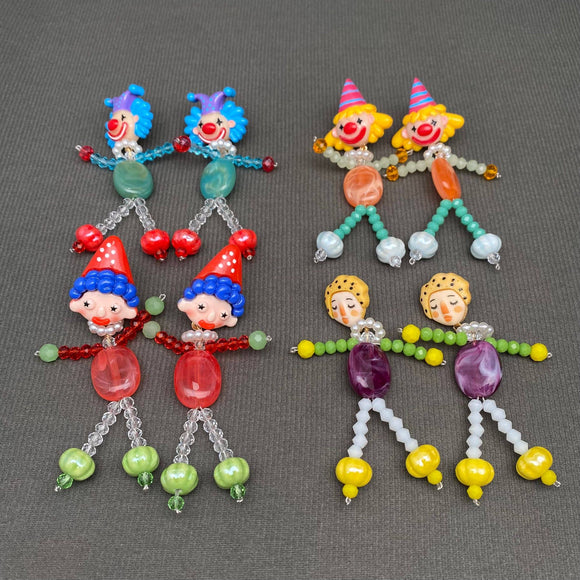 Circus Resin Clown Earrings