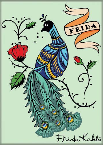 Frida Kahlo Peacock Magnet