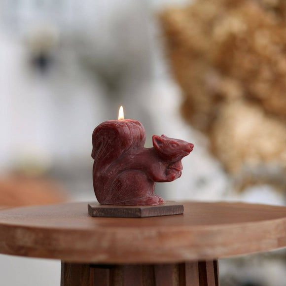 Squirrel Beeswax Candle